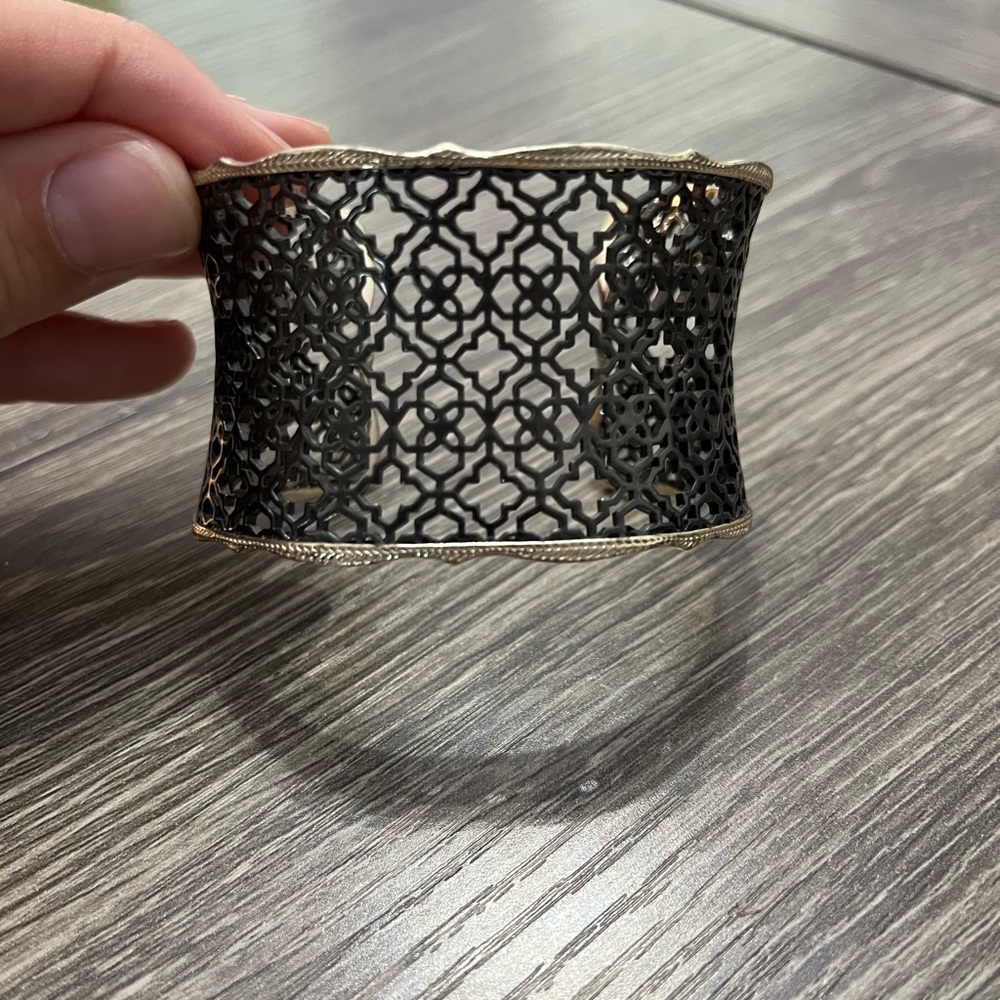 Kendra Scott Gunmetal and Gold Cuff Bracelet